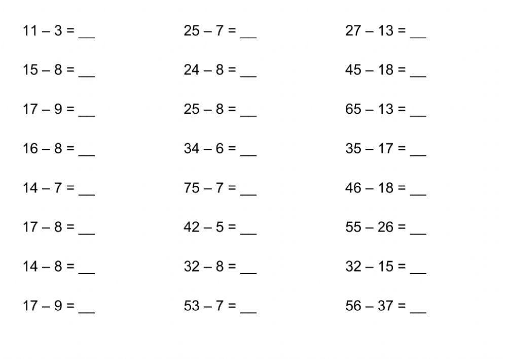Subtraction with borrowing