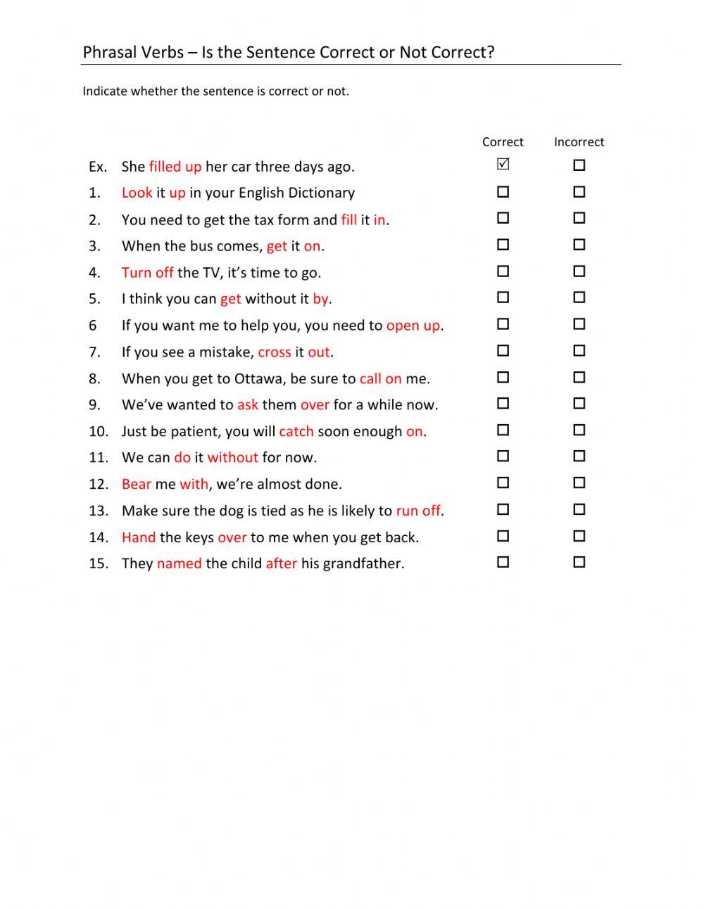 Are these Phrasal Verbs used correctly?