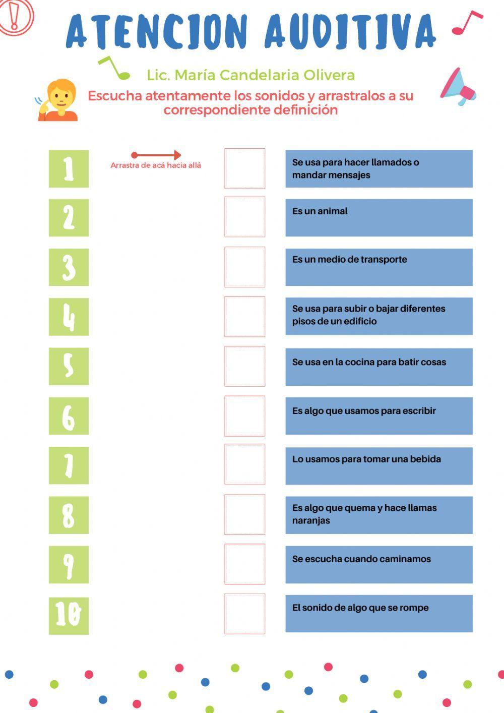 Atención auditiva y lectura comprensiva