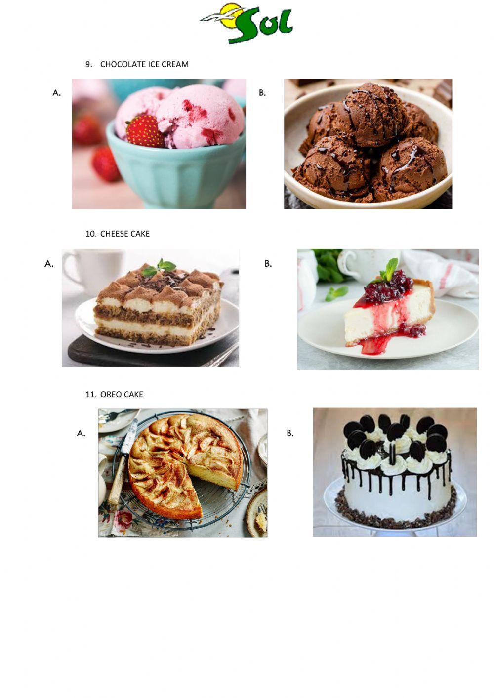 Ordering foods and drinks