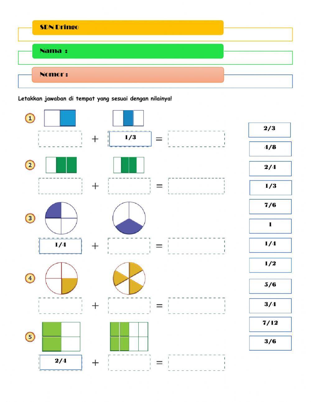 Bab 1 Penjumlahan Pecahan