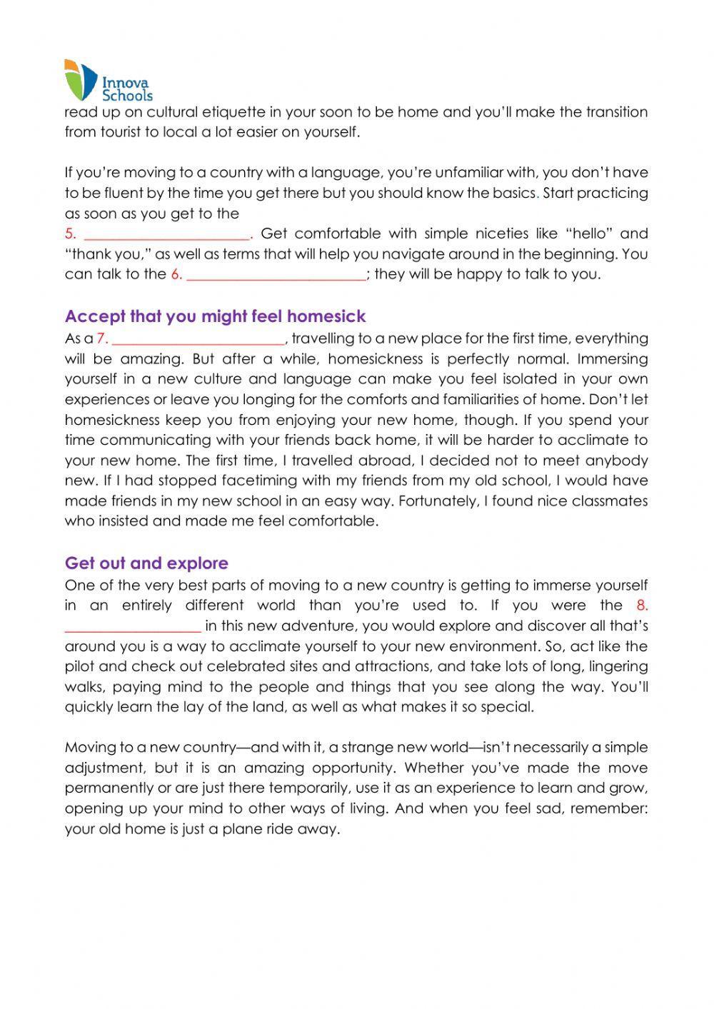 Reading Vocabulary Lesso