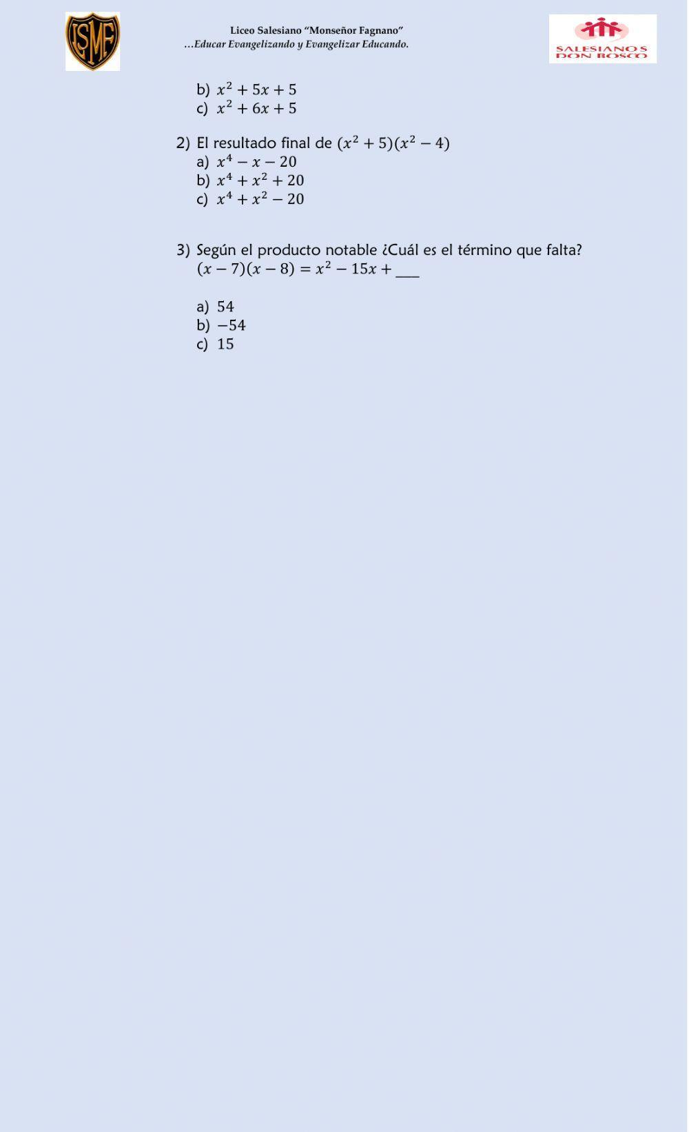 Binomio con termino en comun