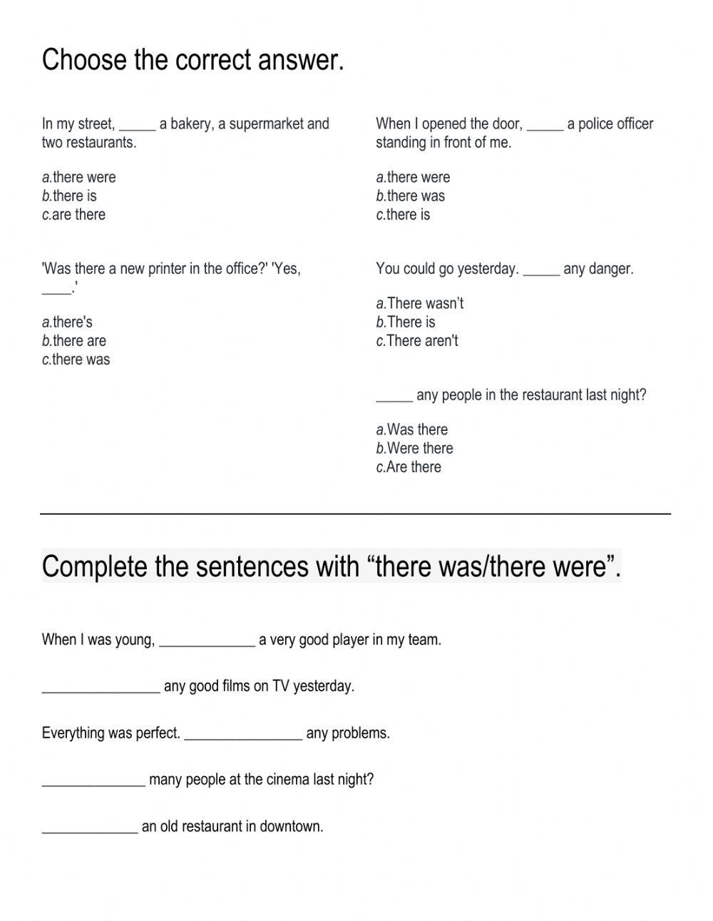 There was and there were