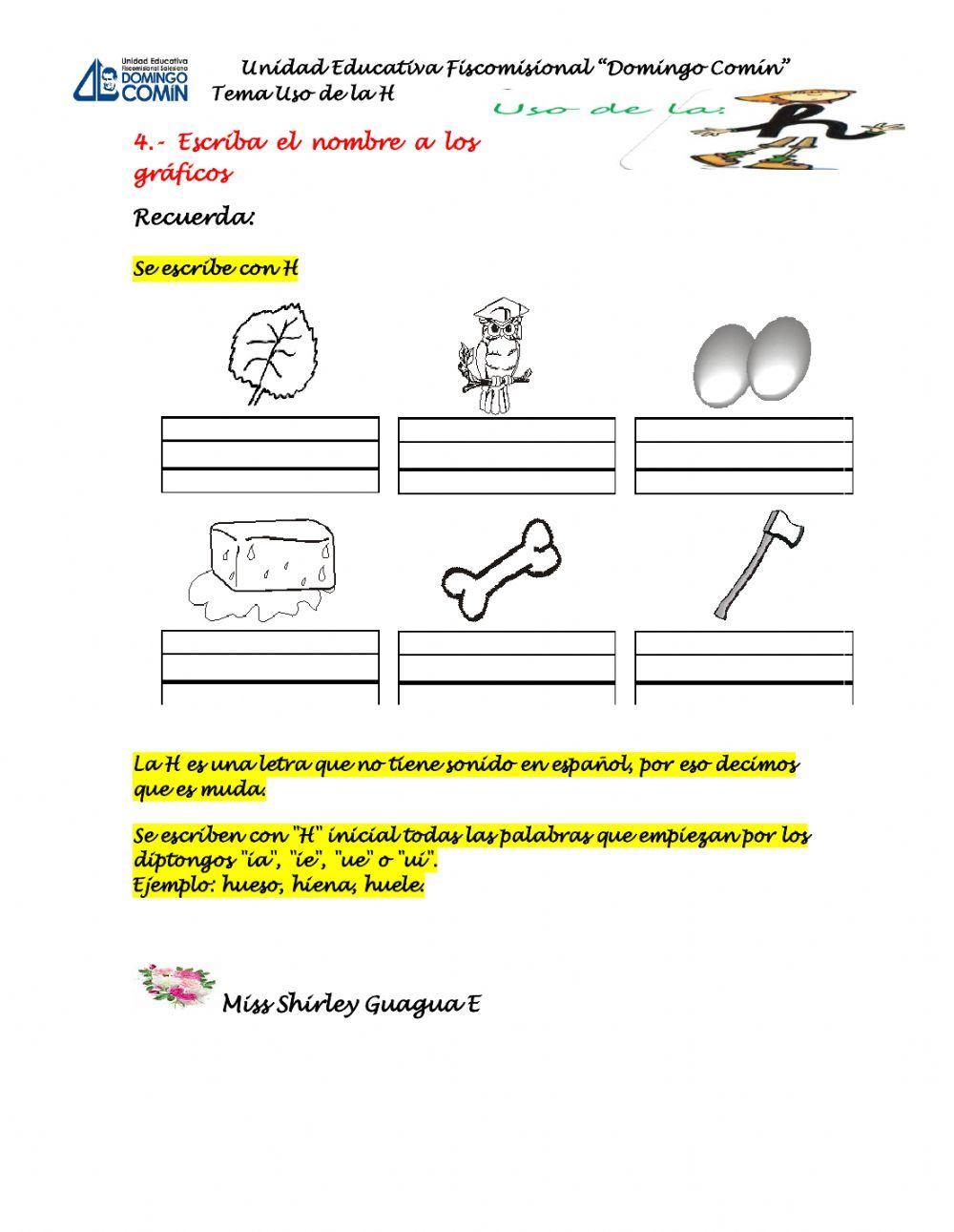 Uso de la h