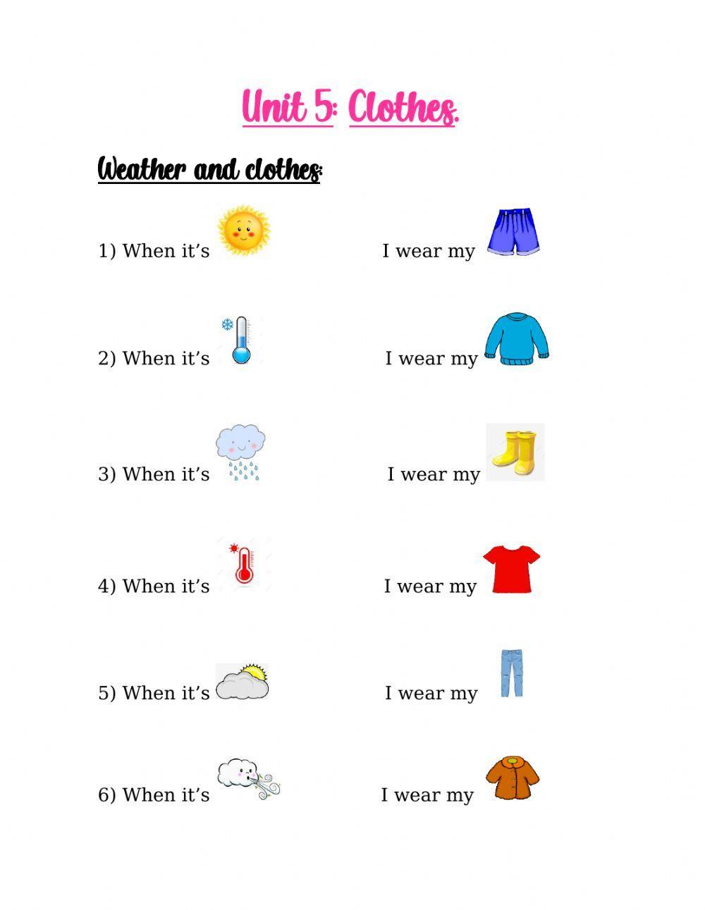 Clothes and Weather. worksheet Live Worksheets