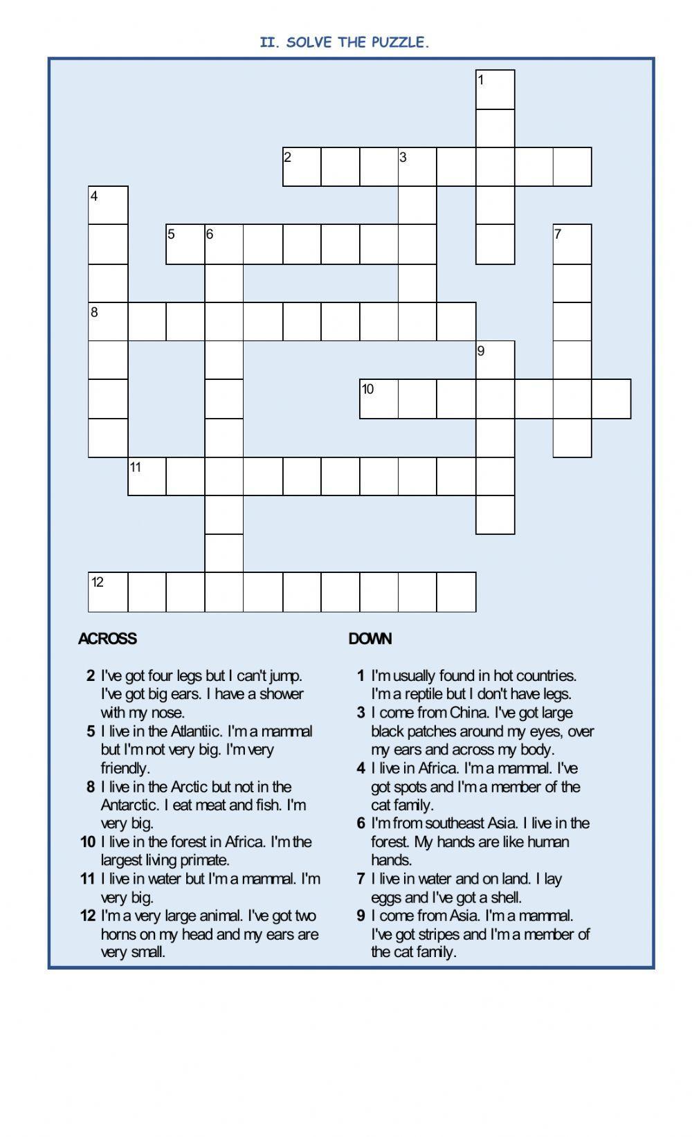 JU2B UNIT 8 VOCABULARY ENDANGERED ANIMALS