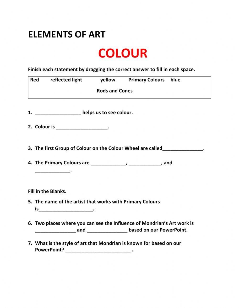 Primary Colours and Piet Mondrian