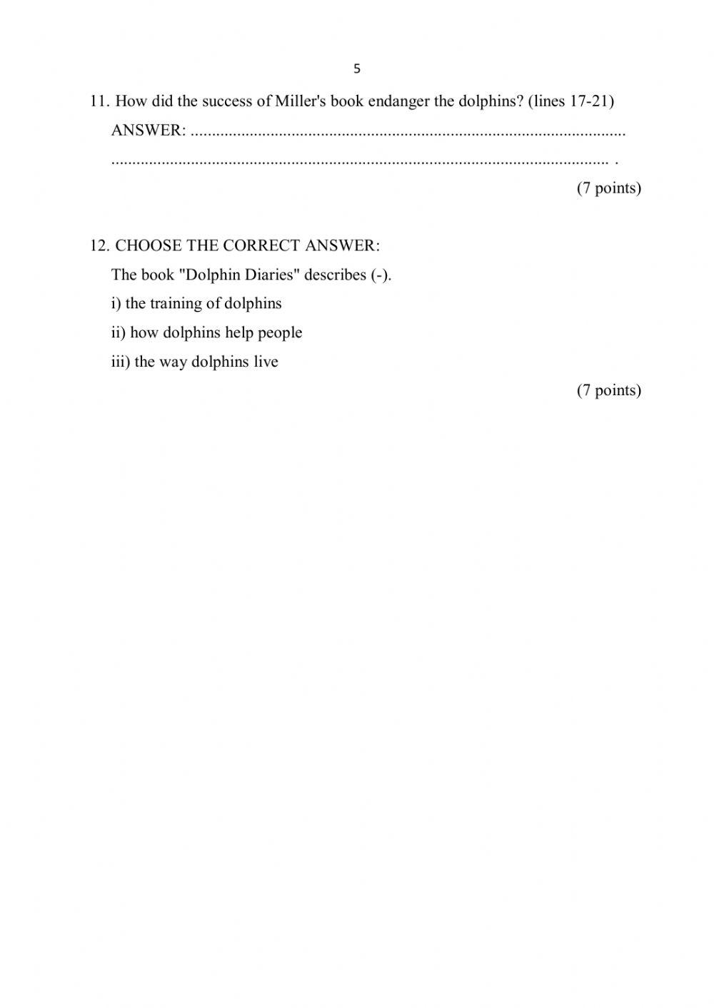 English Test (A) - 9th Grade - First Quarter