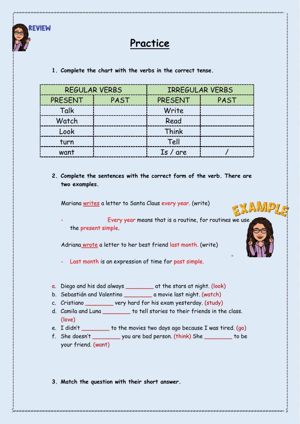 Present and past simple