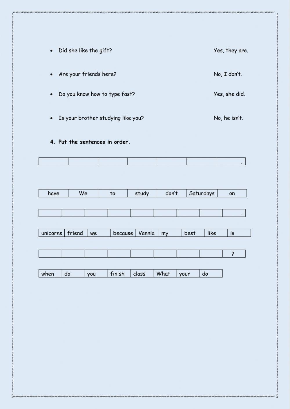 Present and past simple