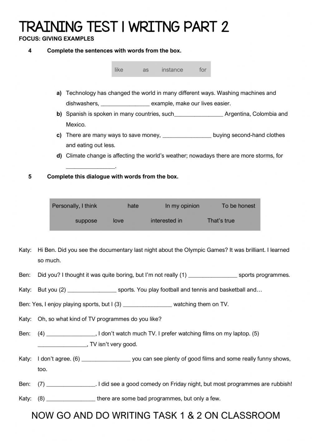 Trainer Writing Part 2