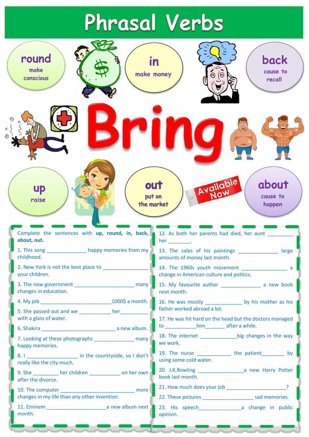 Phrasal verb Bring