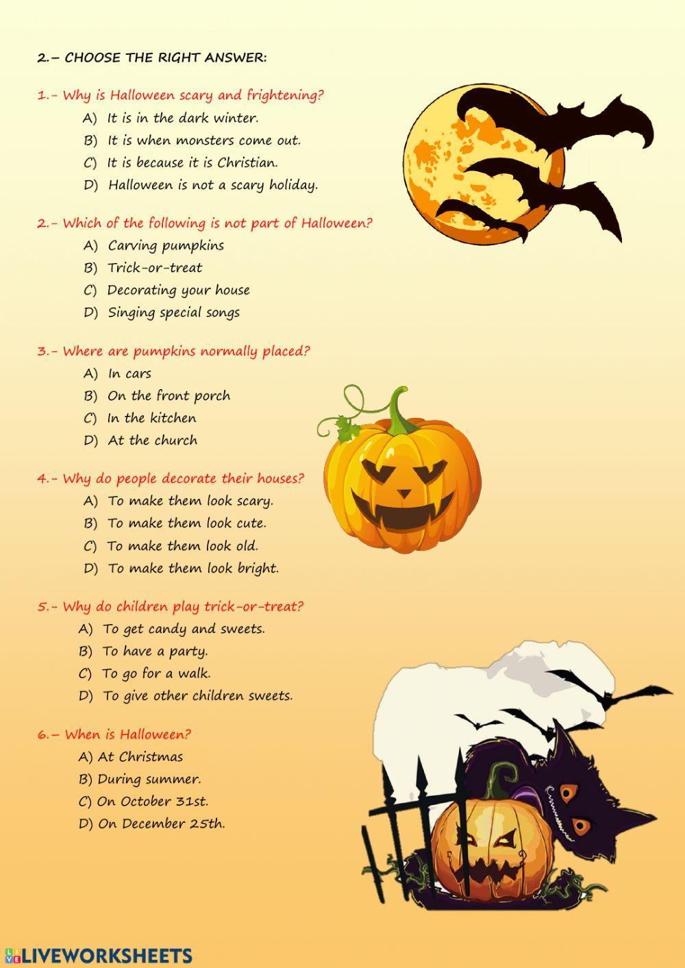 Halloween Reading and Vocabulary practice