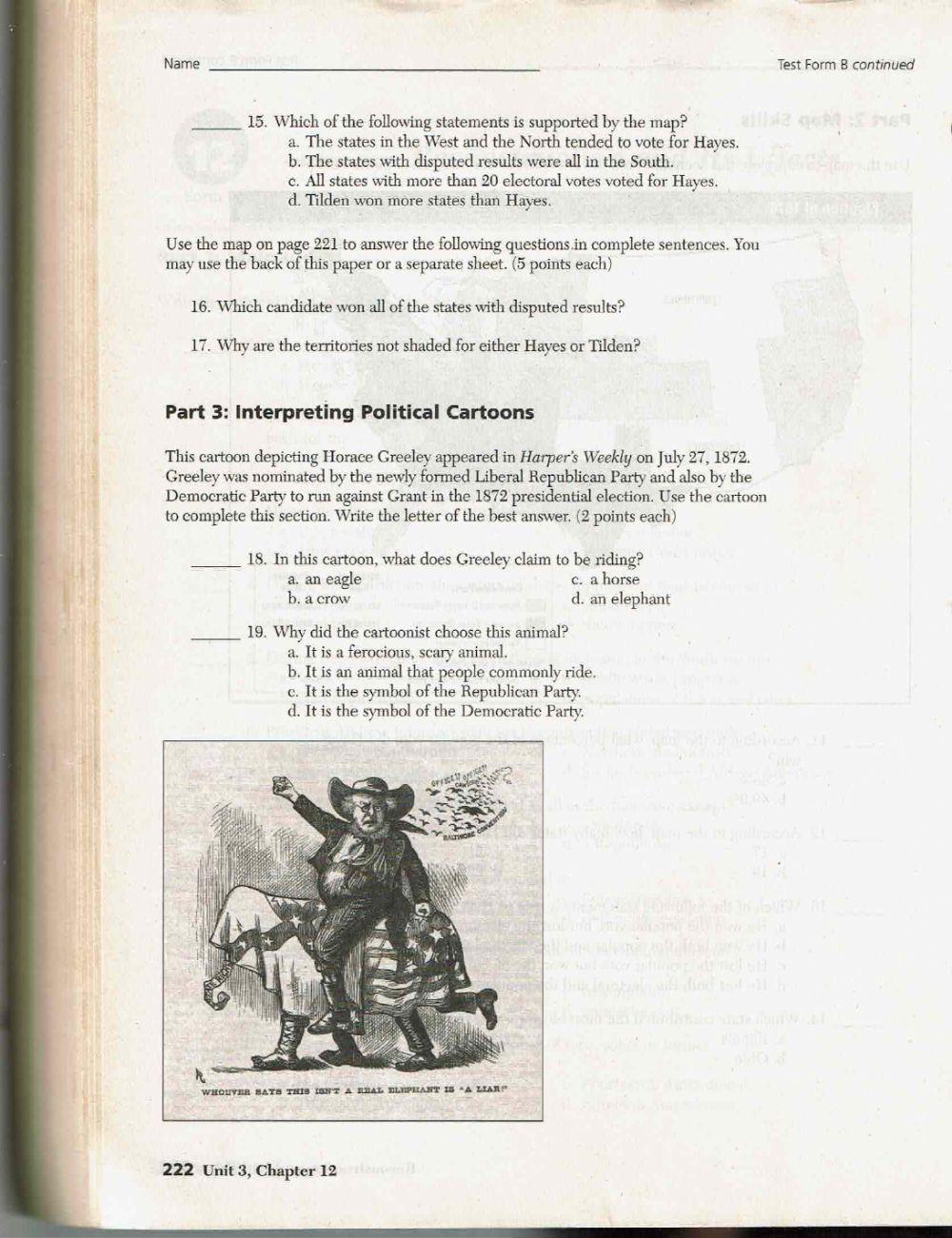 Chapter 12 Test Form 2 cont