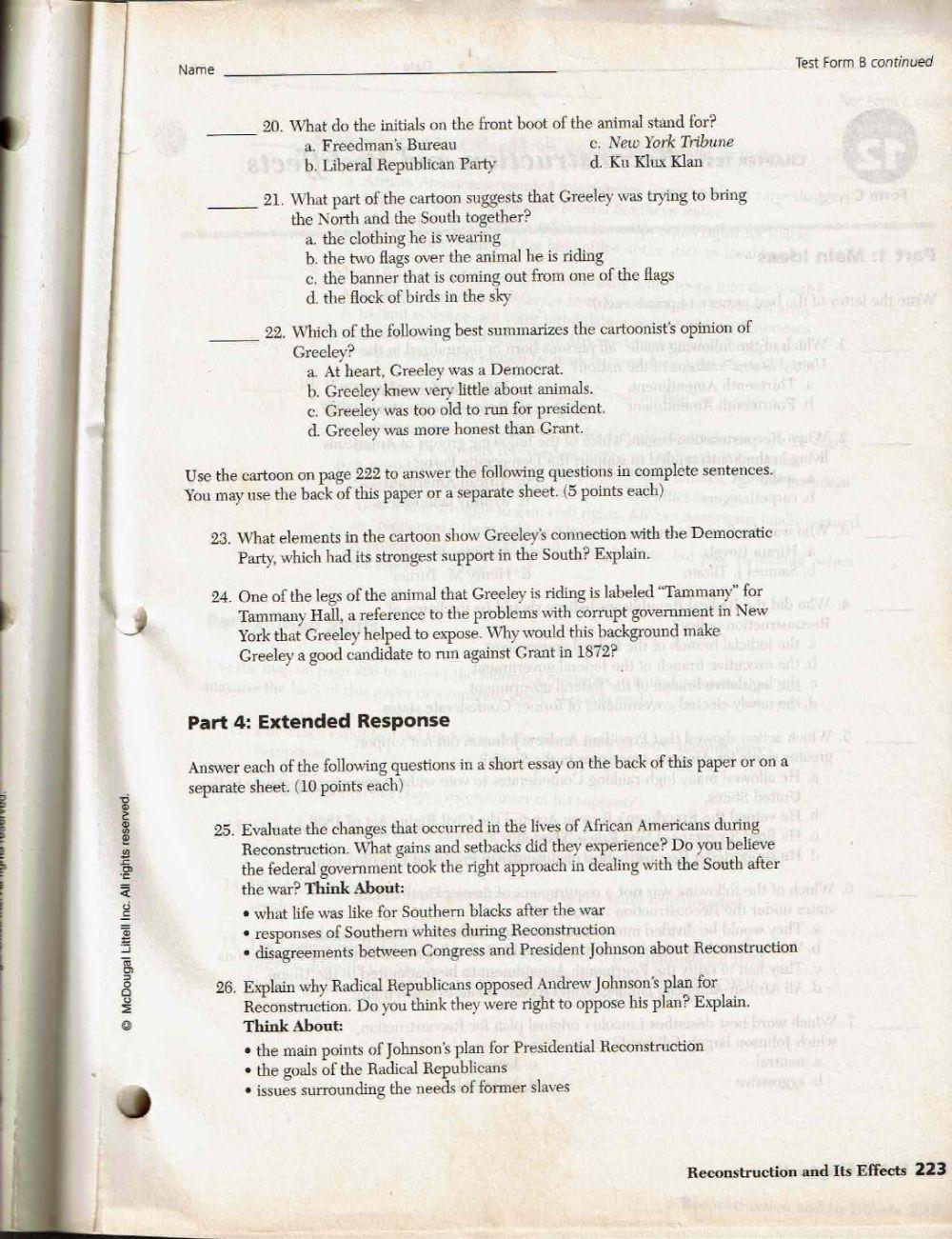 Chapter 12 Test Form 2 cont