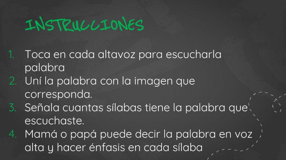 Conteo de sílabas (Prendas de vestir-