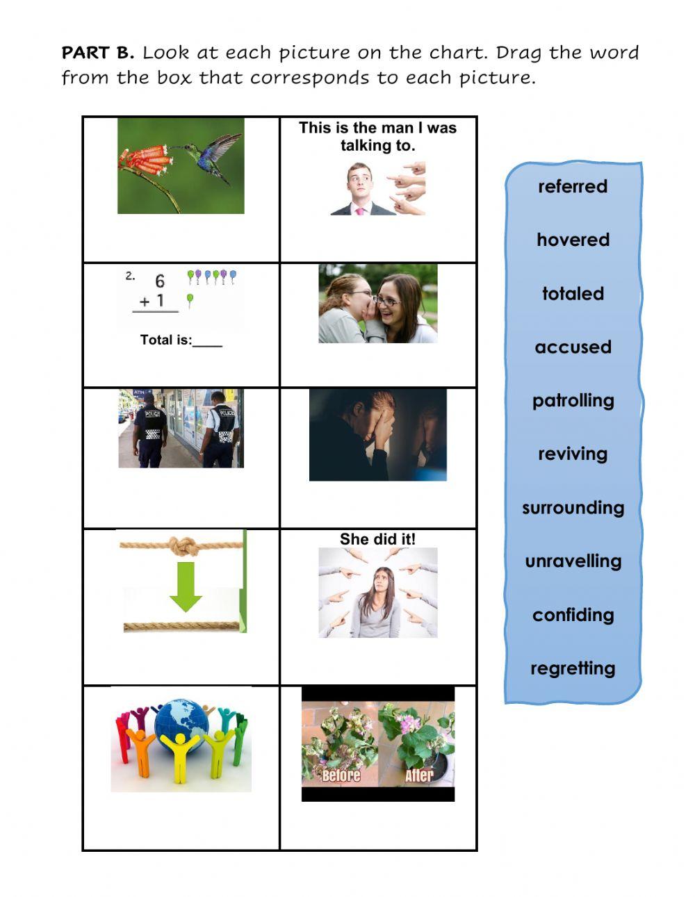 Inflectional Endings Part B Practice 1
