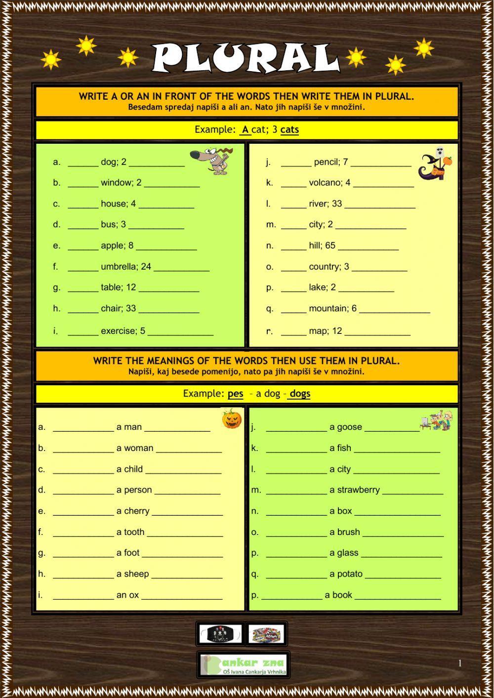 Plural of nouns Plural of nouns