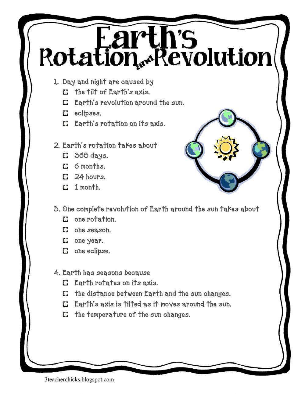 Earths Rotation and Revolution worksheet | Live Worksheets earths-rotation-and-revolution-worksheet-live-worksheets