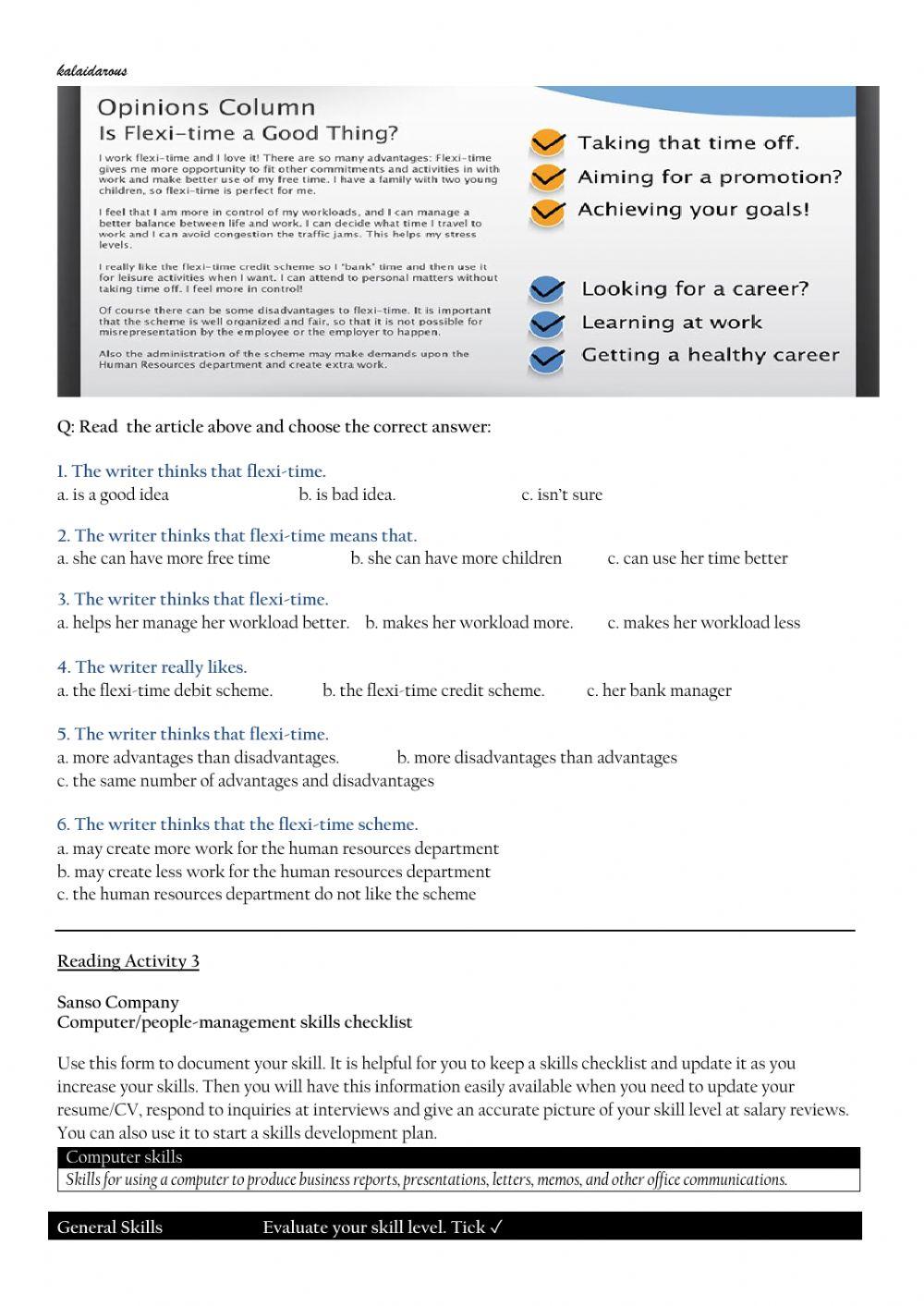 T9: Routine and wok places 2