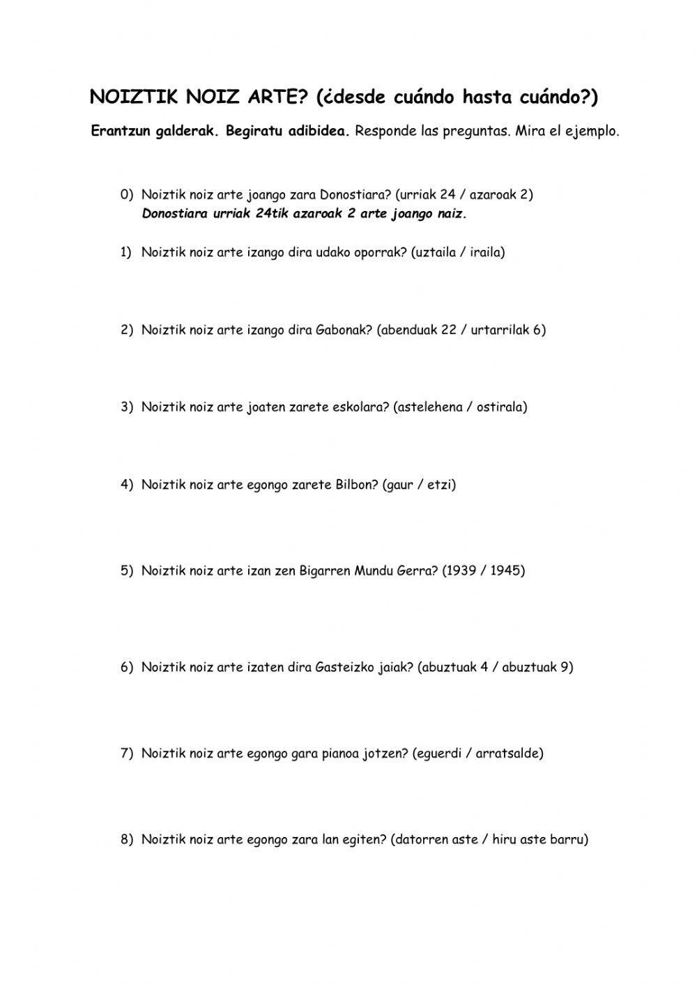 Noiztik noiz arte?