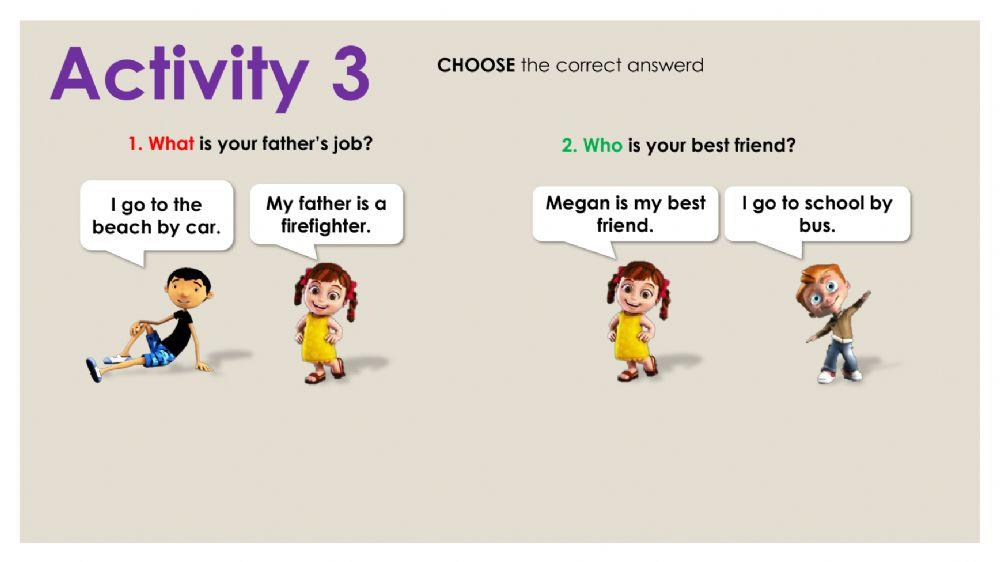 Wh questions Activity 2