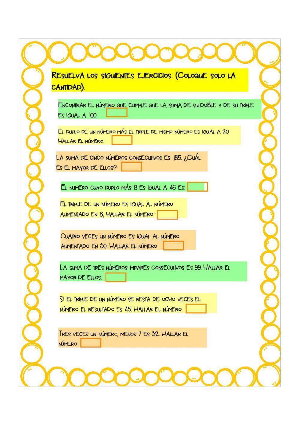 Ecuaciones para planterar