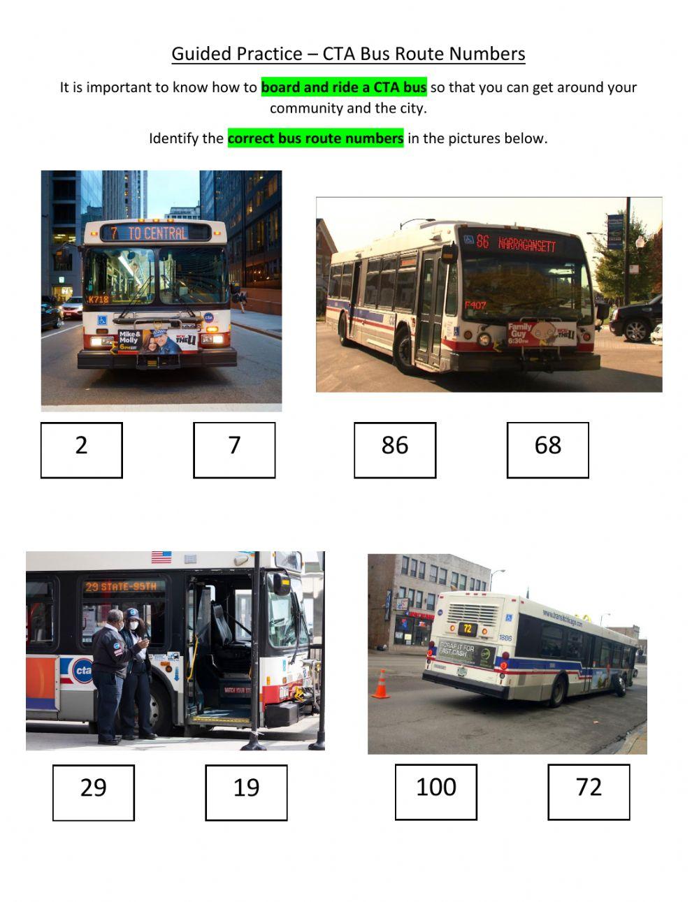 Guided Practice - CTA Bus Route Numbers