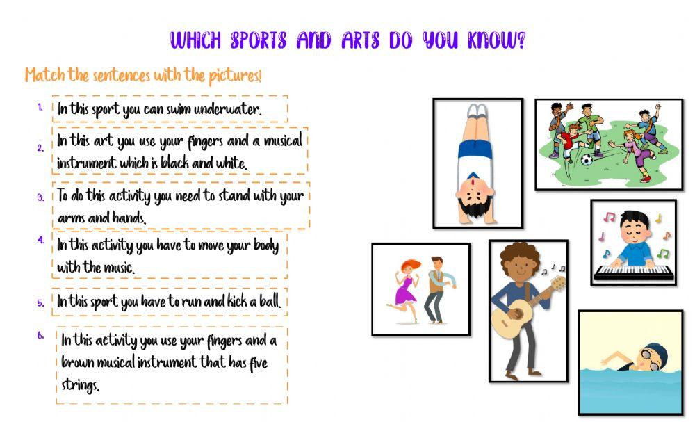 Which sports and activities do you know?