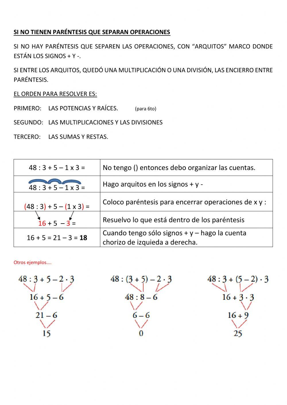 Cálculos combinados ENTEROS 1