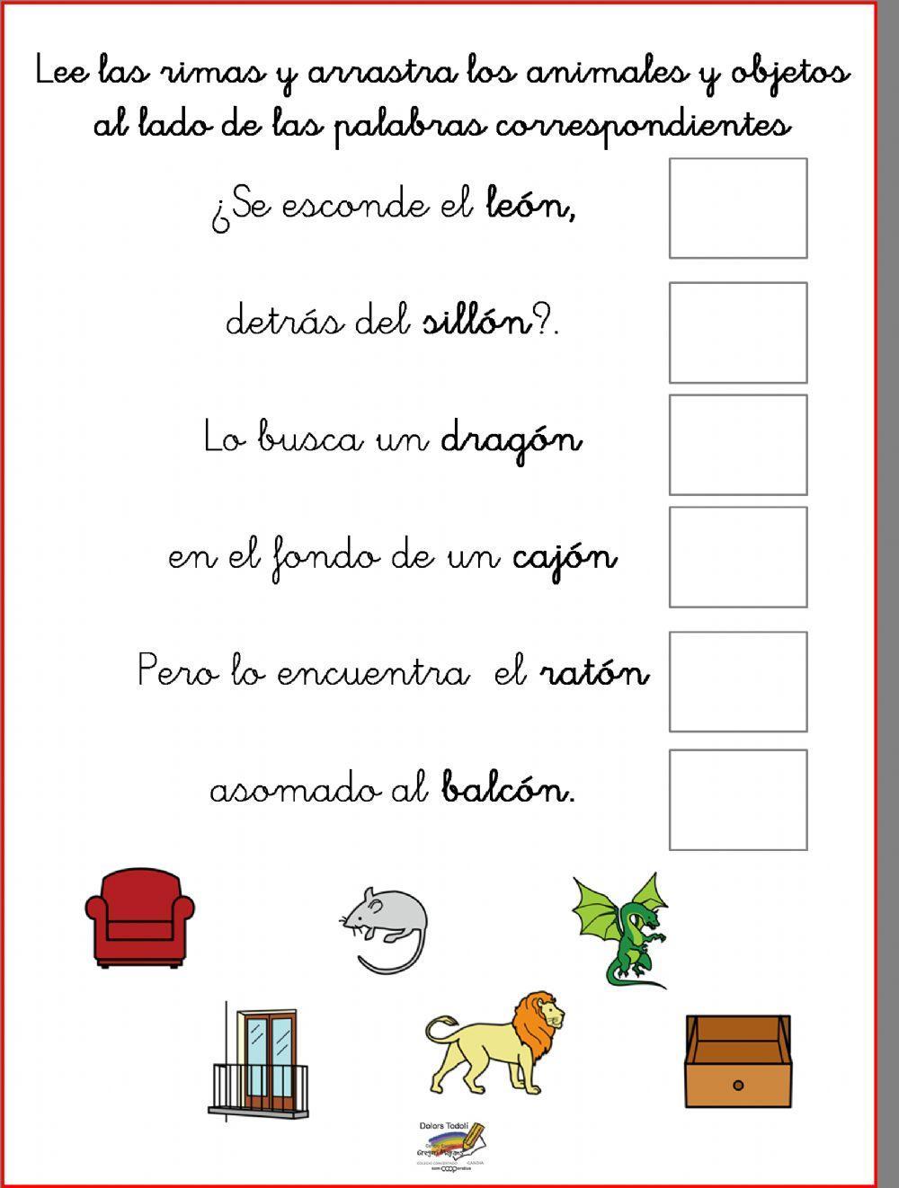 Rimas online pdf worksheet | Live Worksheets