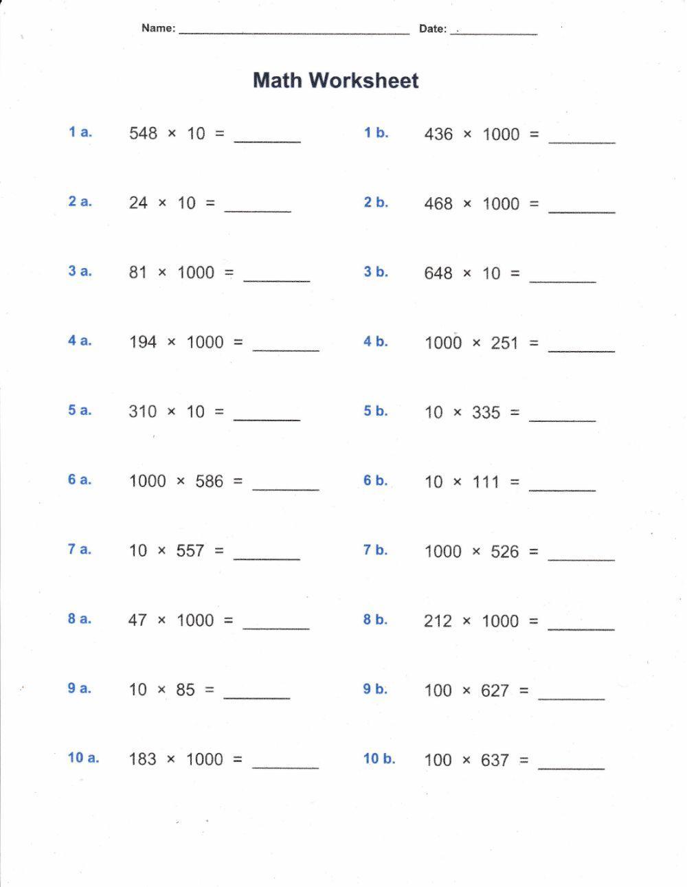 432310 Patterns of Multiplying by 10 100 1000
