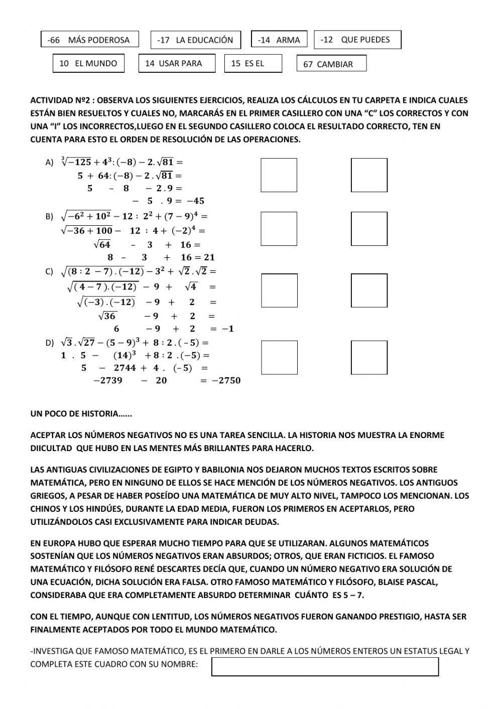 Tp nº7 operaciones combinadas en (z)