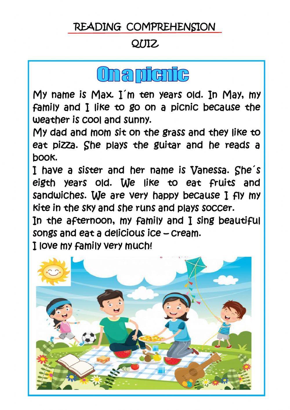 Reading comprehension 2nd grade online