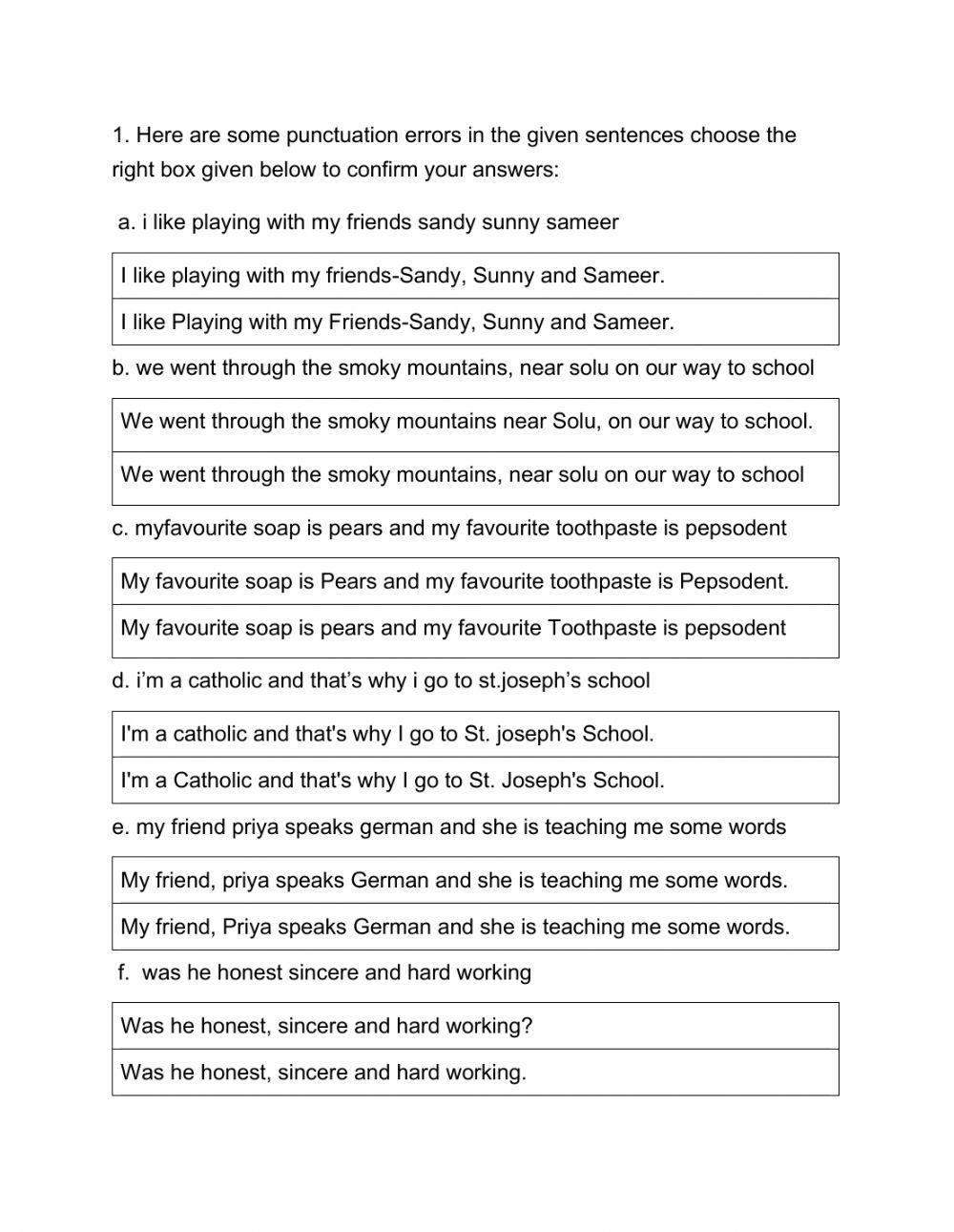 PUNCTUATIONS and Types of sentences:Objective Assessment