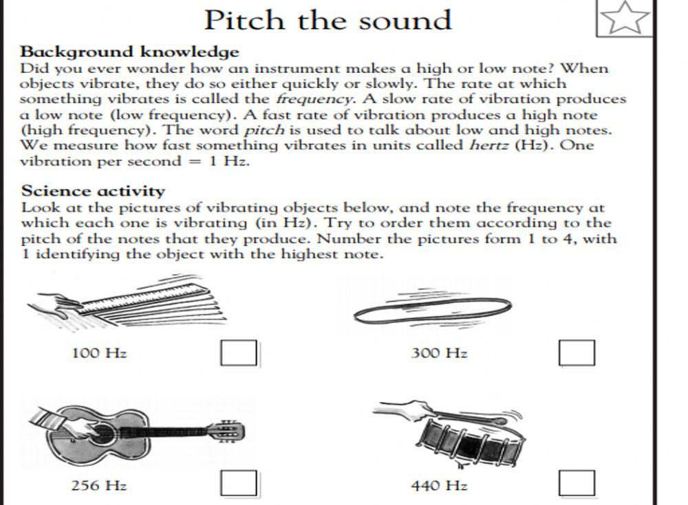 Pitch the sound
