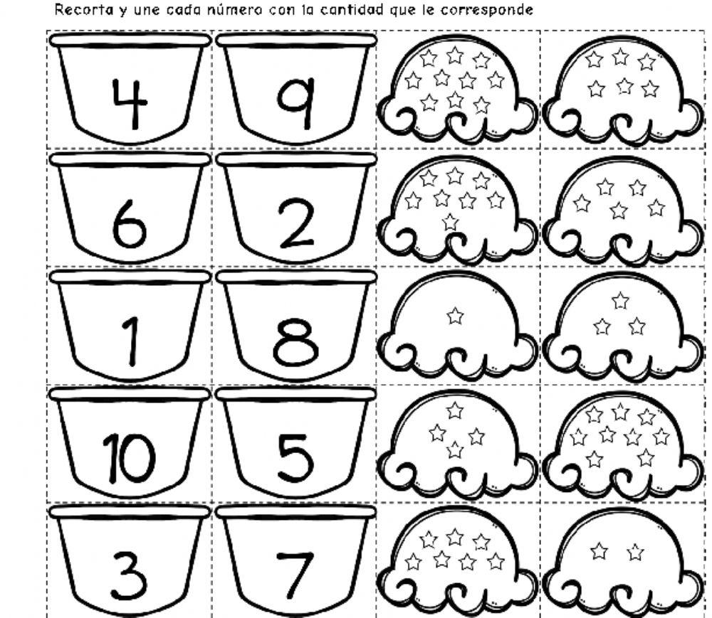 Relacionar numero y cantidad hasta el 10