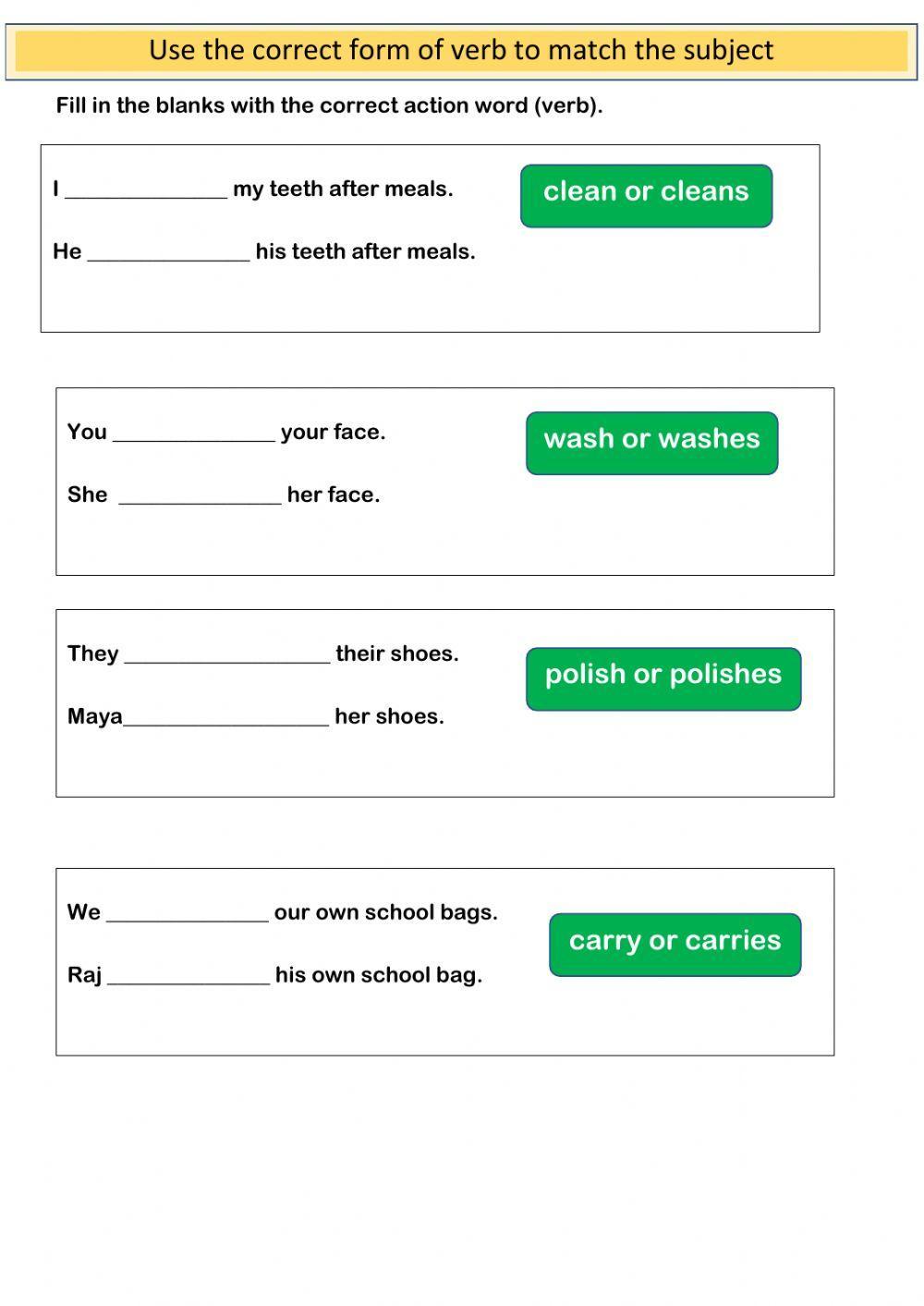 Subject Verb Agreement