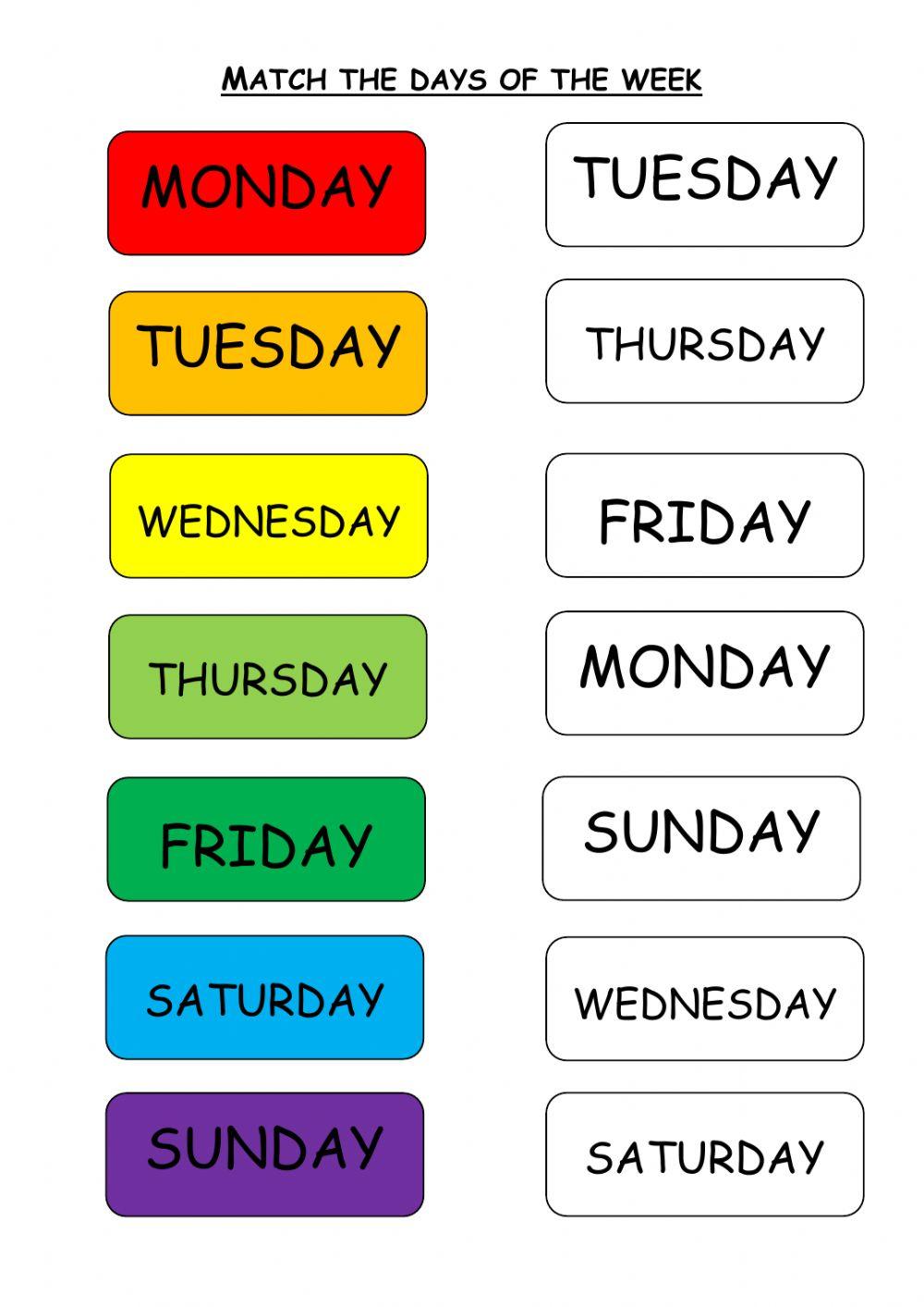 DAYS OF THE WEEK-Infant 3 years