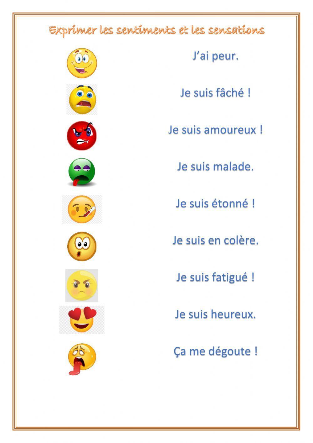 Les sentiments et les sensations