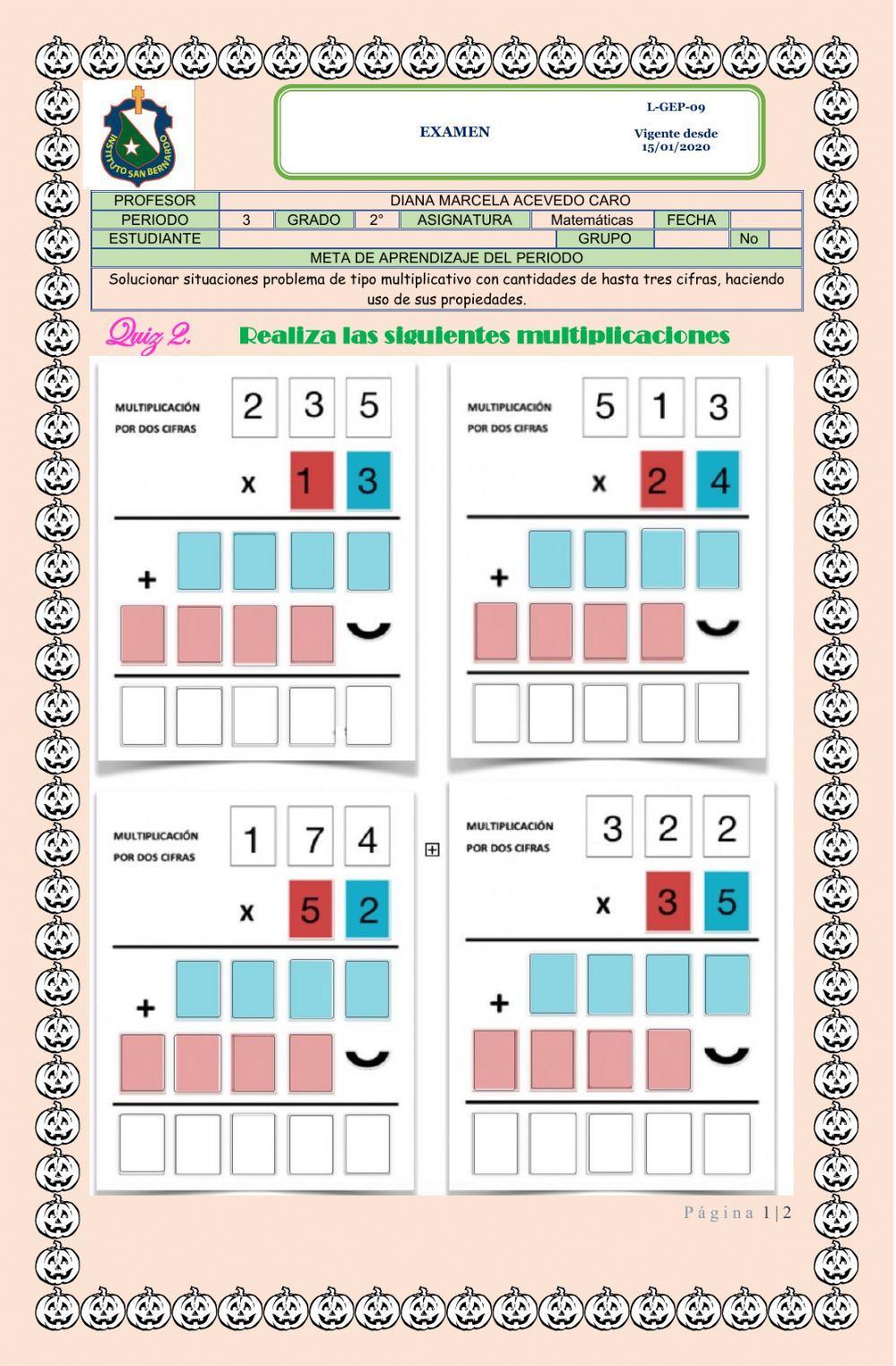 Multiplicación por dos cifras segundo