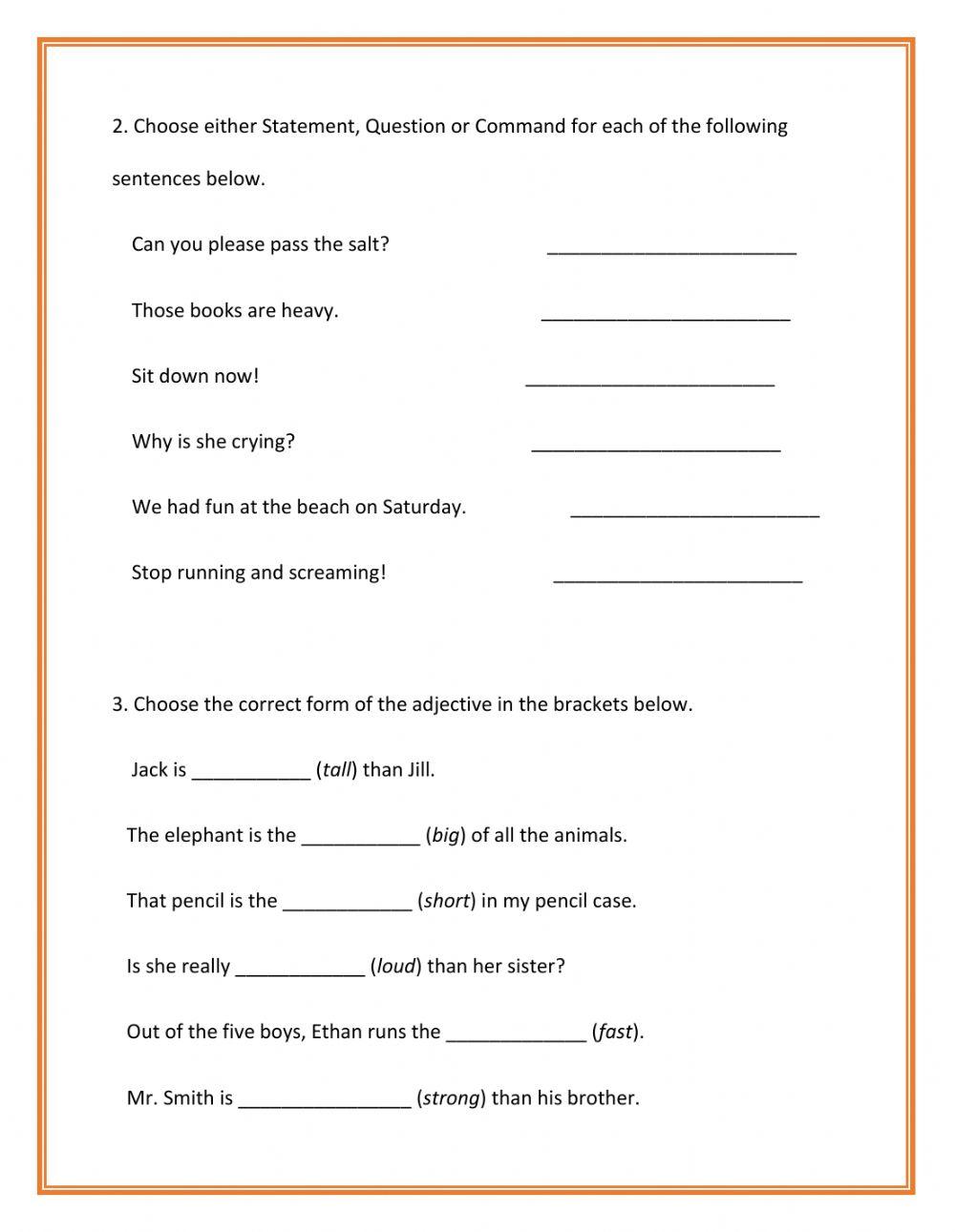 Weekly Test Language 2