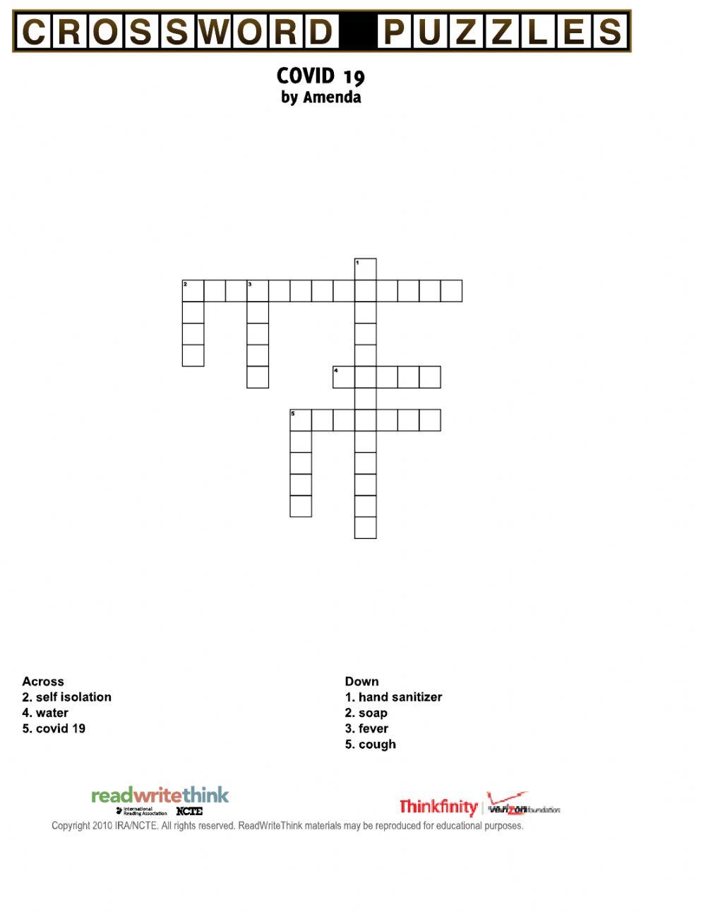 COVID 19 crossword