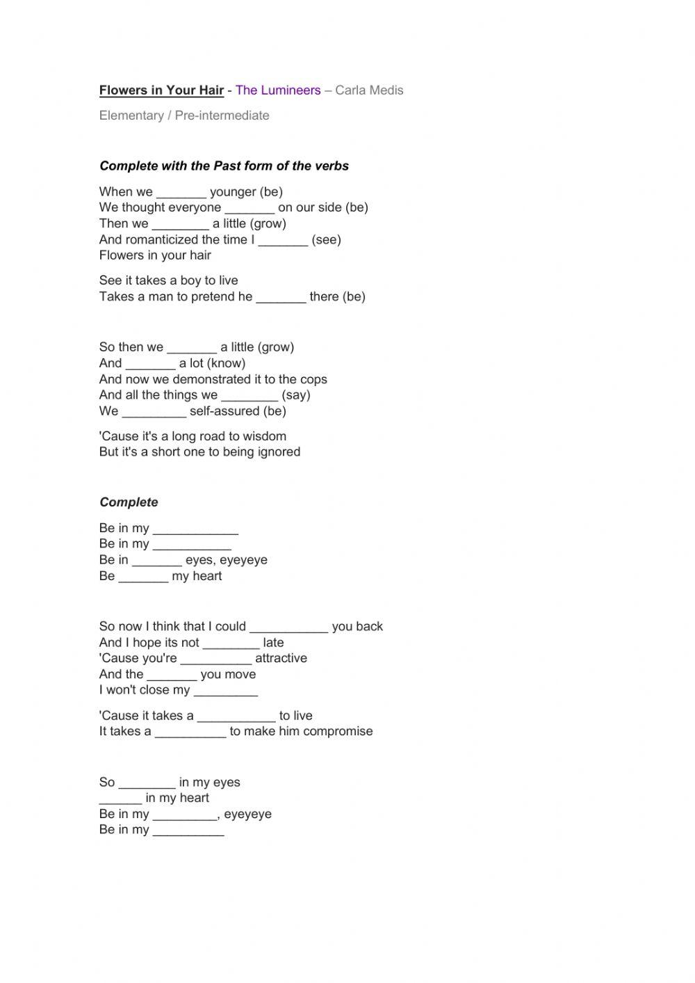 Flowers in your hair