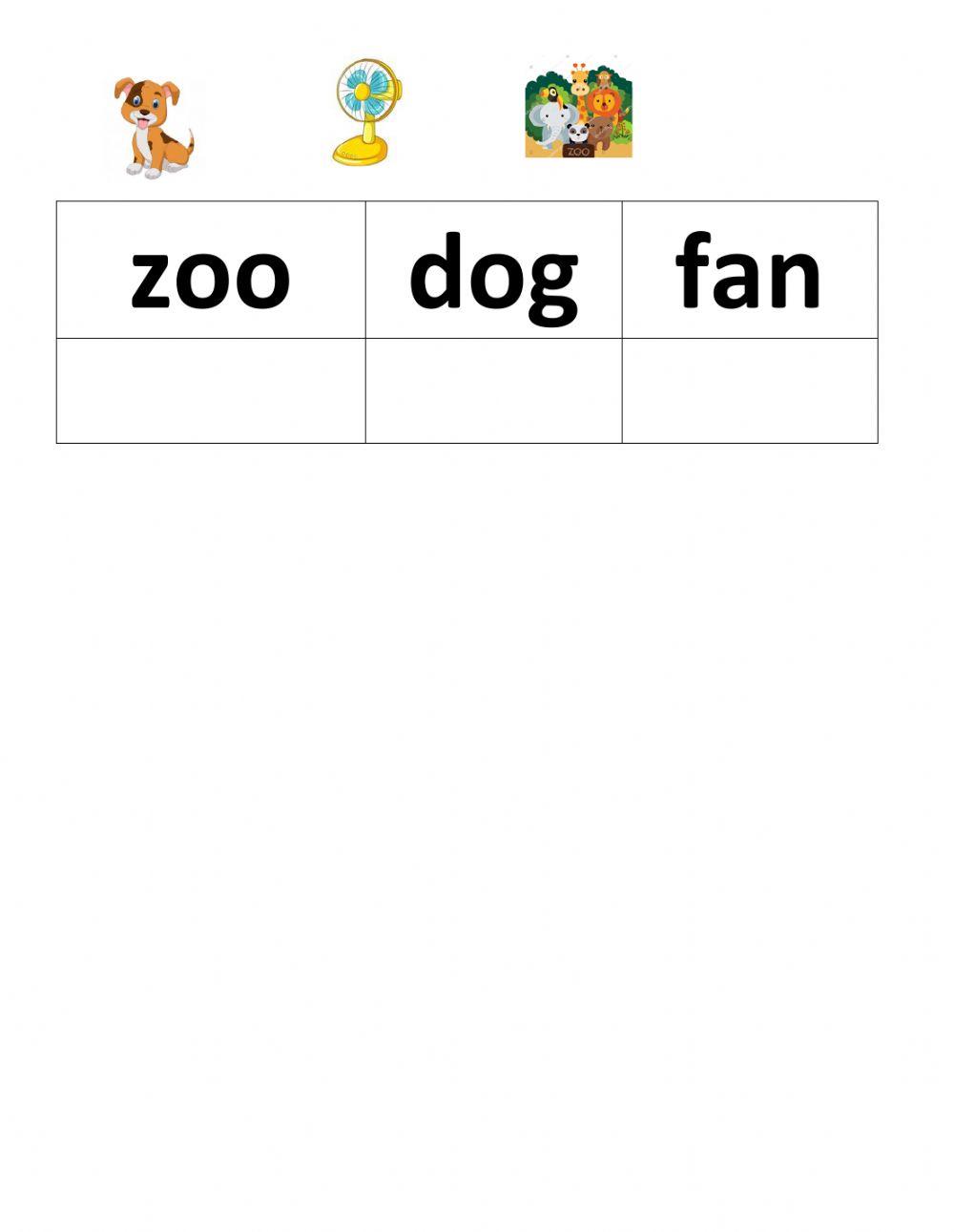 Short Words From A to Z