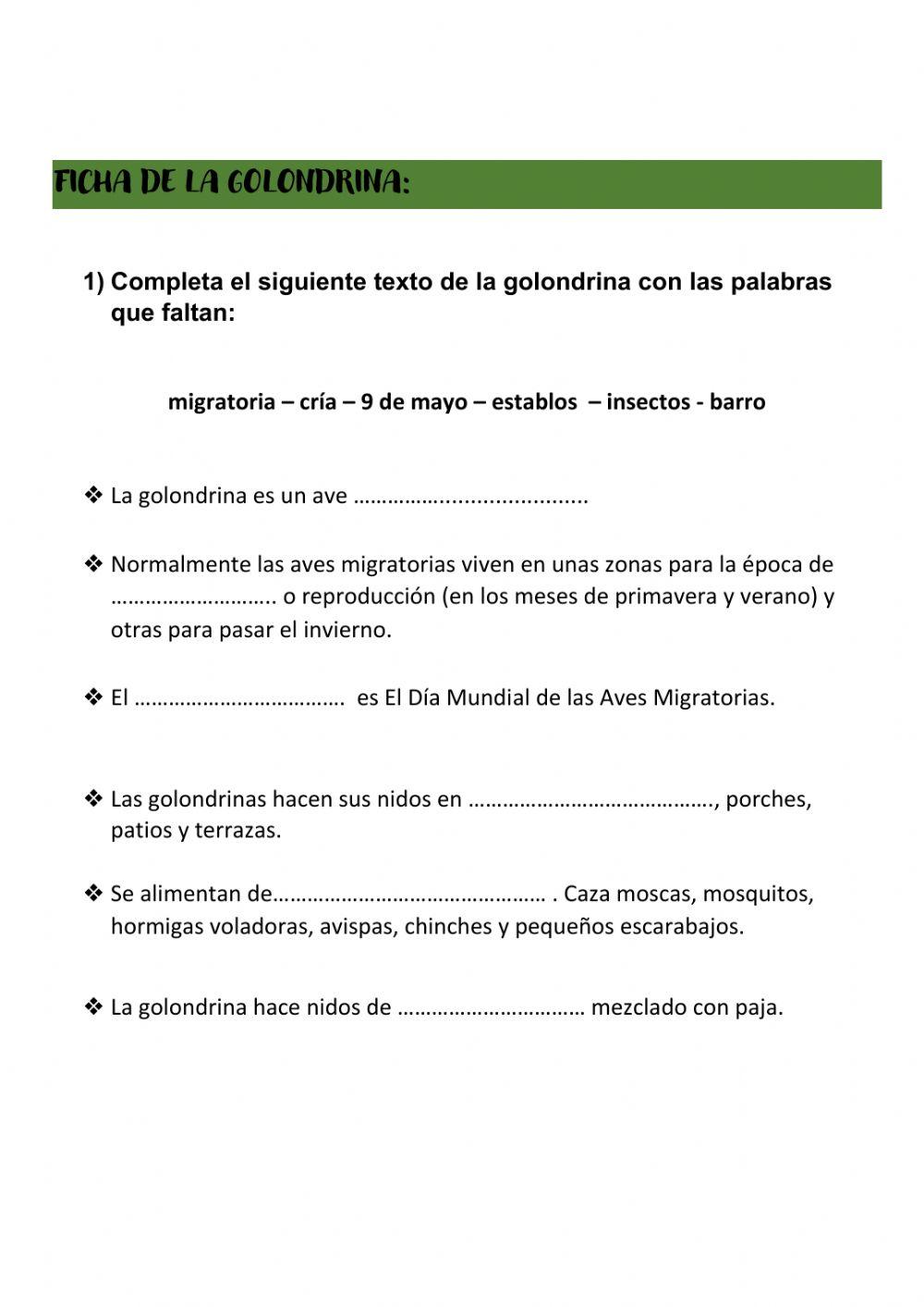 La golondrina texto adaptado