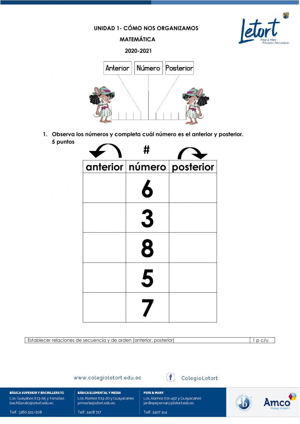 Anterior y posterior