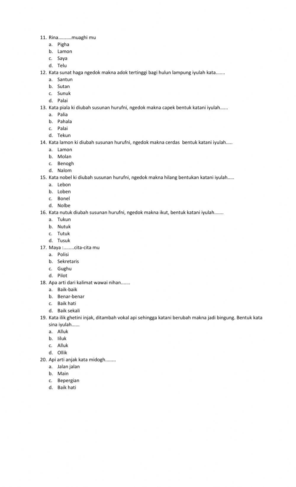 PTS Bahasa Inggris Kls 7 Ganjil