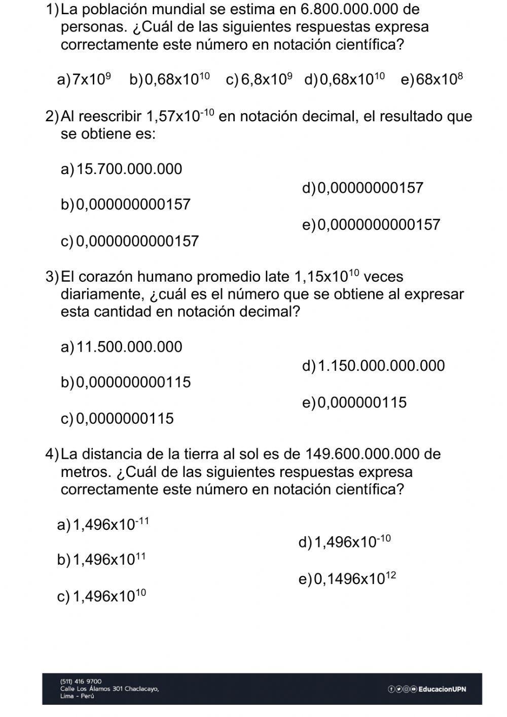 NOTACIÓN CIENTÍFICA